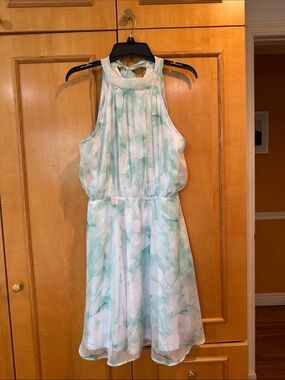 Light Aqua Floral Halter Dress by CATO🍀🍀